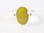 Hoogglans zilveren ring met gele agaat afbeelding 4