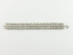 Brede zilveren schakelarmband met fijne bewerking afbeelding 3