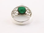 Opengewerkte zilveren ring met jade afbeelding 3