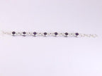 Zware zilveren schakelarmband met amethist afbeelding 4