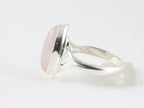 Hoogglans zilveren ring met rozenkwarts afbeelding 2