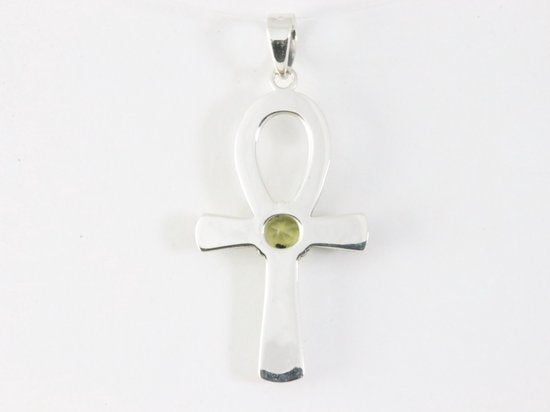 Bewerkte zilveren ankh hanger met citrien afbeelding 3