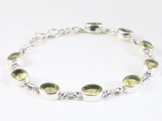 Hoogglans zilveren armband met citrien afbeelding 2