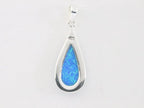 Druppelvormige hoogglans zilveren hanger met Australische opaal afbeelding 3