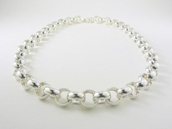 Zware zilveren ketting met grote jasseronschakels afbeelding 4