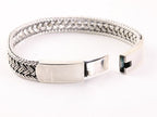 Gevlochten zilveren armband met kliksluiting afbeelding 4