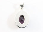 Fijne bewerkte ovale zilveren hanger met amethist afbeelding 3