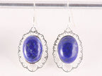 Opengewerkte zilveren oorbellen met lapis lazuli afbeelding 4