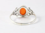 Fijne bewerkte zilveren ring met carneool afbeelding 3