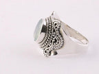Bewerkte zilveren ring met aqua chalcedoon afbeelding 3