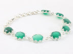 Bewerkte zilveren armband met groene onyx afbeelding 2