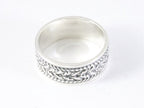 Zware zilveren ring met kabelpatroon afbeelding 2