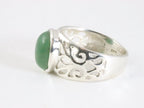 Opengewerkte zilveren ring met groene aventurijn afbeelding 2