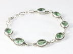 Bewerkte zilveren armband met groene amethist afbeelding 2