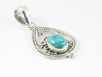 Opengewerkte zilveren hanger met turkoois afbeelding 2