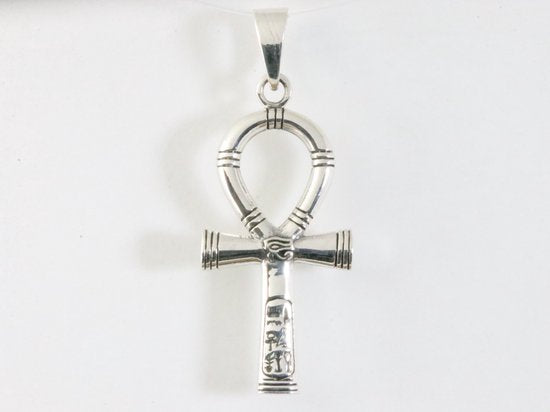 Bewerkte zilveren ankh hanger afbeelding 4