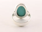 Ovale zilveren ring met groene turkoois afbeelding 3