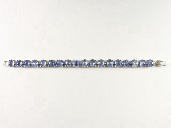 Zilveren tennisarmband met kyaniet afbeelding 3