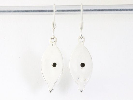 Zilveren oorbellen met groene serafiniet afbeelding 2