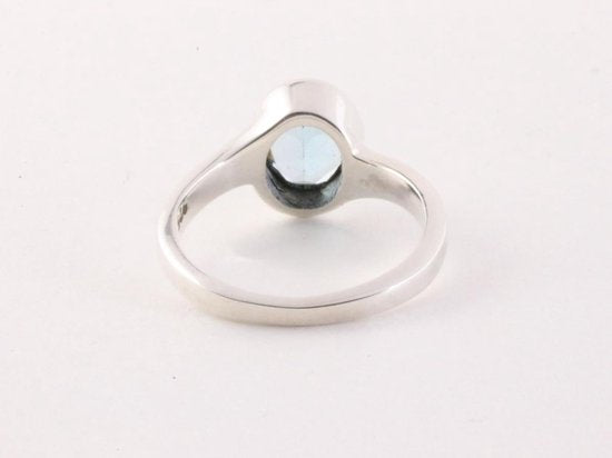 Zilveren ring met blauwe topaas afbeelding 2