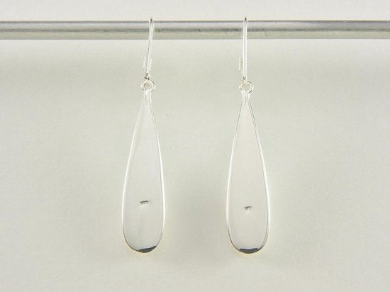 Lange druppelvormige zilveren oorbellen met abalone schelp afbeelding 2