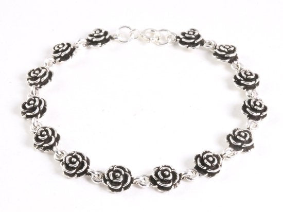Zilveren armband met roosjes afbeelding 1