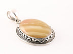 Bewerkte zilveren hanger met oranje agaat afbeelding 2