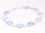 Zilveren armband met lichtblauwe schelp afbeelding 2