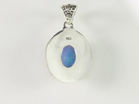 Bewerkte zilveren hanger met Australische opaal afbeelding 3