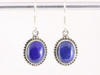 Bewerkte ovale zilveren oorbellen met lapis lazuli afbeelding 4