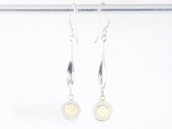 Lange bewerkte zilveren oorbellen met citrien afbeelding 3