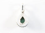 Fijne bewerkte druppelvormige zilveren hanger met malachiet afbeelding 3