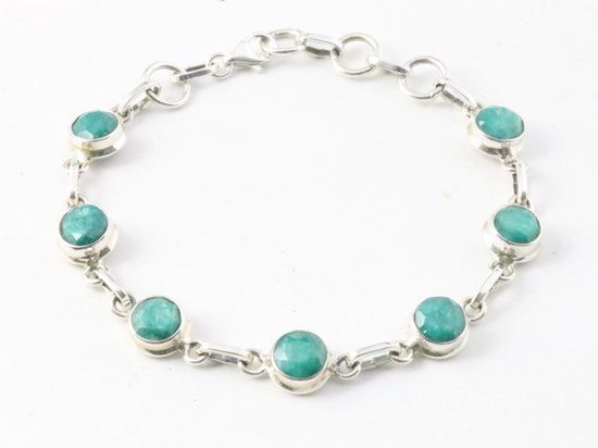 Zilveren armband met smaragd afbeelding 1