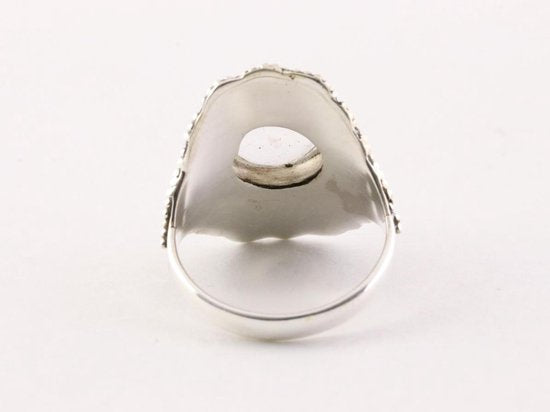 Bewerkte zilveren ring met bergkristal afbeelding 3