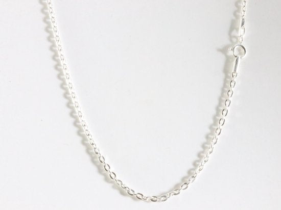 Grote ovale zilveren hanger met larimar aan ketting afbeelding 5