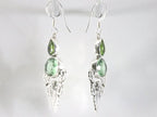 Lange zilveren oorbellen met groene amethist en peridoot afbeelding 2