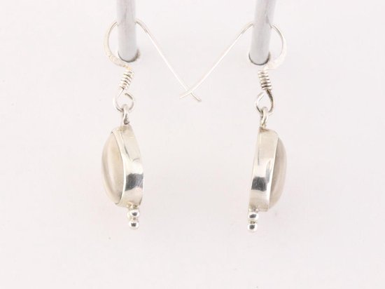 Fijne bewerkte zilveren oorbellen met flint agaat afbeelding 2