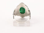 Bewerkte zilveren ring met smaragd afbeelding 3