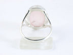 Hoogglans zilveren ring met rozenkwarts afbeelding 3