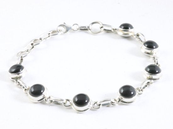 Zilveren armband met onyx afbeelding 2