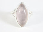 Hoogglans zilveren ring met rozenkwarts afbeelding 4