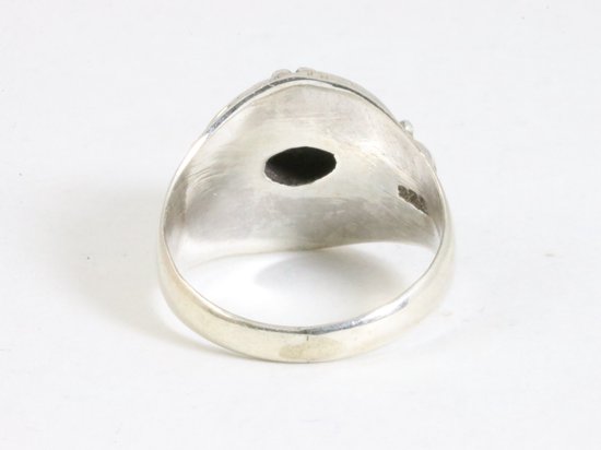 Bewerkte zilveren ring met Tibetaanse turkoois afbeelding 3