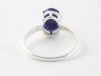 Fijne hoogglans zilveren ring met blauwe saffier afbeelding 3