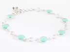 Zilveren enkelband met aqua chalcedoon afbeelding 2