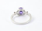 Hoogglans zilveren ring met blauwe saffier en witte topaas afbeelding 3