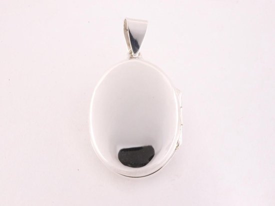 Opengewerkt ovaal zilveren medaillon met parelmoer afbeelding 3