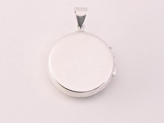 Rond opengewerkt zilveren medaillon met parelmoer afbeelding 3