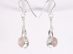 Zilveren oorbellen met rozenkwarts afbeelding 2