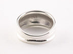 Brede hoogglans zilveren ring met ribbels afbeelding 3