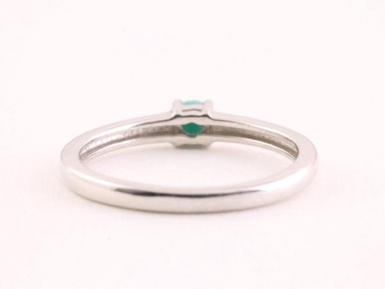 Fijne hoogglans zilveren ring met turkoois afbeelding 3